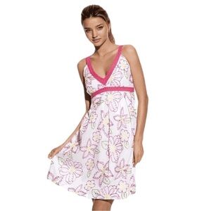 LILLY PULITZER WHITE LABEL AMBER FRUIT PUNCH EMBROIDERED FLORAL COTTON SUN DRESS